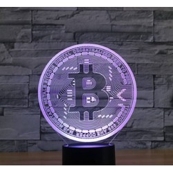 BITCOIN 3D LED нощна лампа креативна трапезарна маса нощна лампа романтична декорация за дома  подходящ за Коледа,Великден,Свети Валентин за подарък за рожден ден 