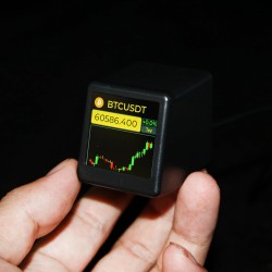 Биткойн крипто тикер монитор дисплей показване на цените на BTC, ETH,SOL,LTC,BCH,BNB,DOGE,XRP,ADA,TRX,STOCK